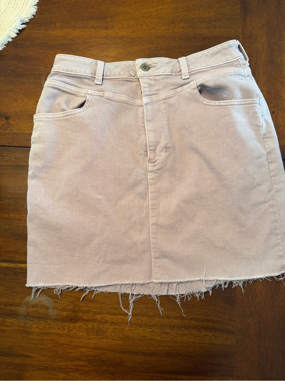 Hollister Light Purple Denim Frayed Mini Skirt